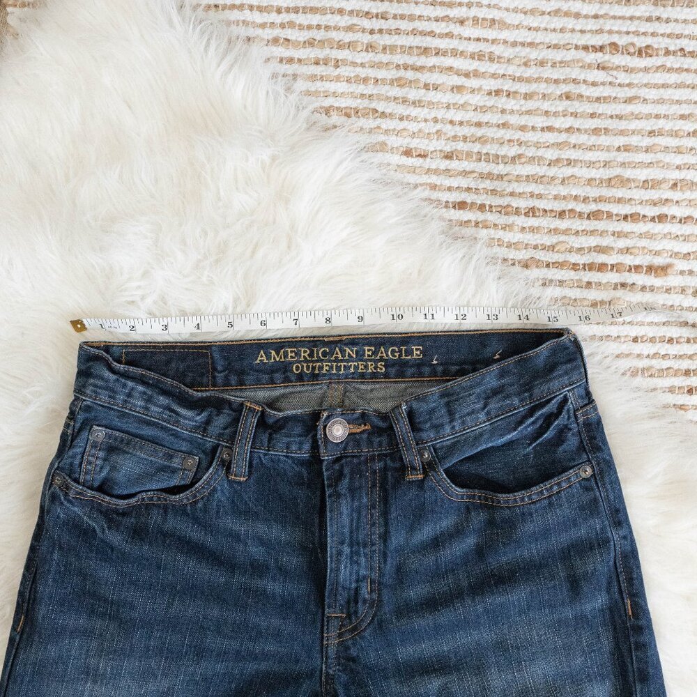 AMERICAN EAGLE DENIM SZ 29x32 BLUE JEANS ORIGINAL STRAIGHT LEG 100% COTTON - Picture 5 of 9